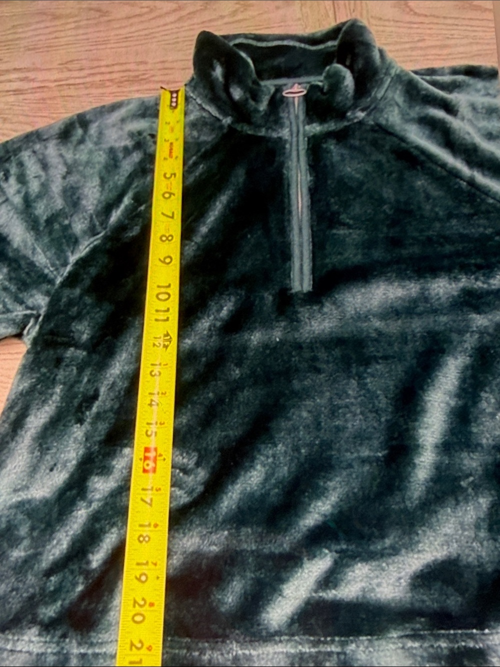 Hollister Deep Teal Plush Quarter-Zip Pullover